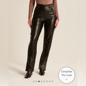 Abercrombie Curve Love 90s Straight High-Waisted Vegan Leather Pant